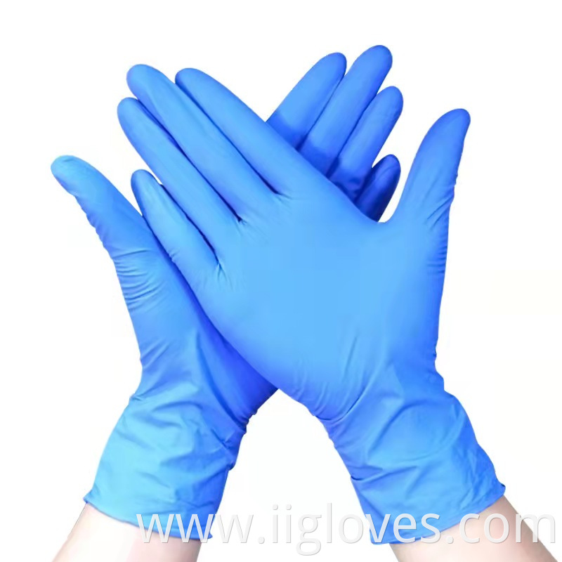 Blue Black Vinyl Nitrile Blend Glove Synthetic Gloves Powder Free Gloves